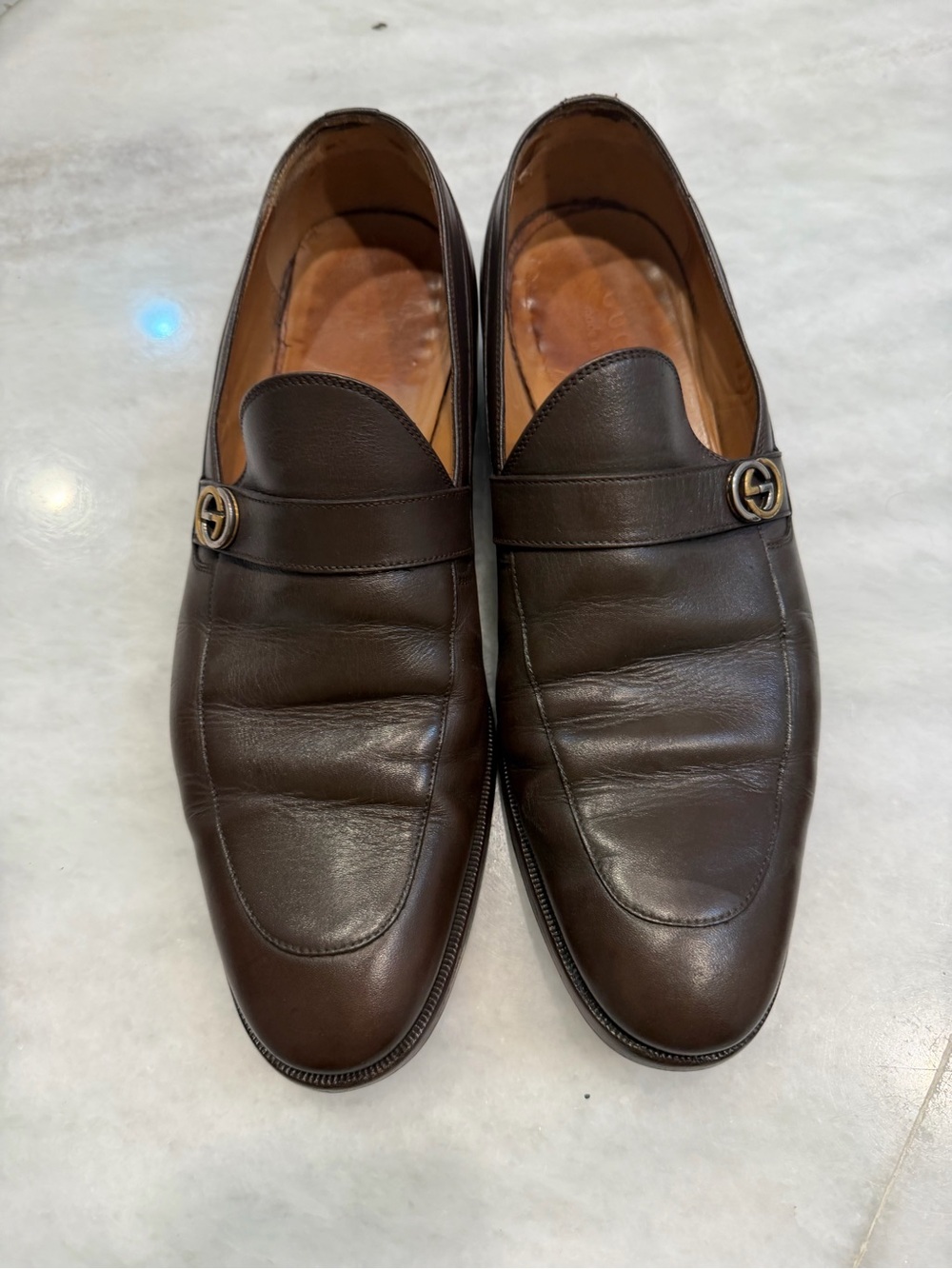 Gucci Dark Brown Leather Horsebit Loafers